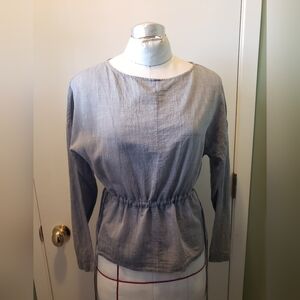 La Garconne Moderne Long Sleeve Gray Women's Top, Size S